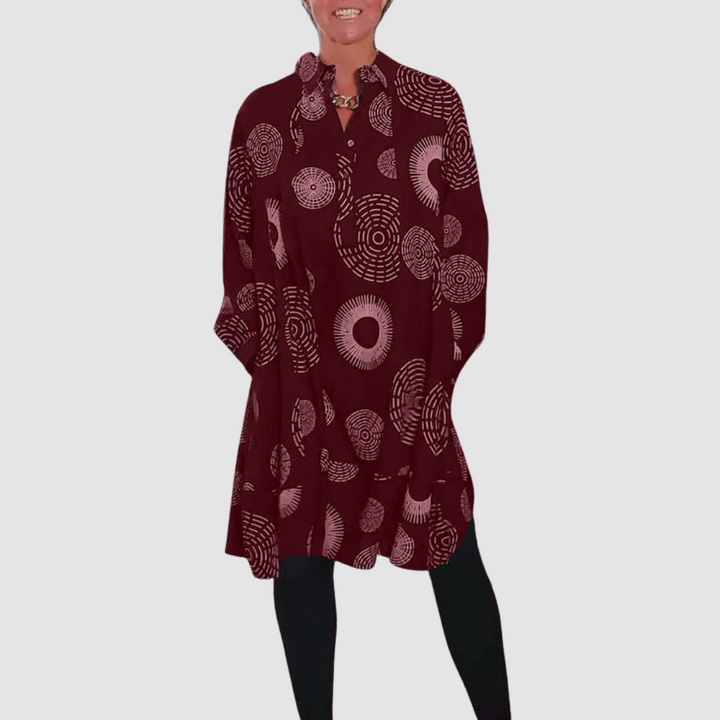 Haydie™ Casual Lapel Dress with Geometric Print Grayson & Porter