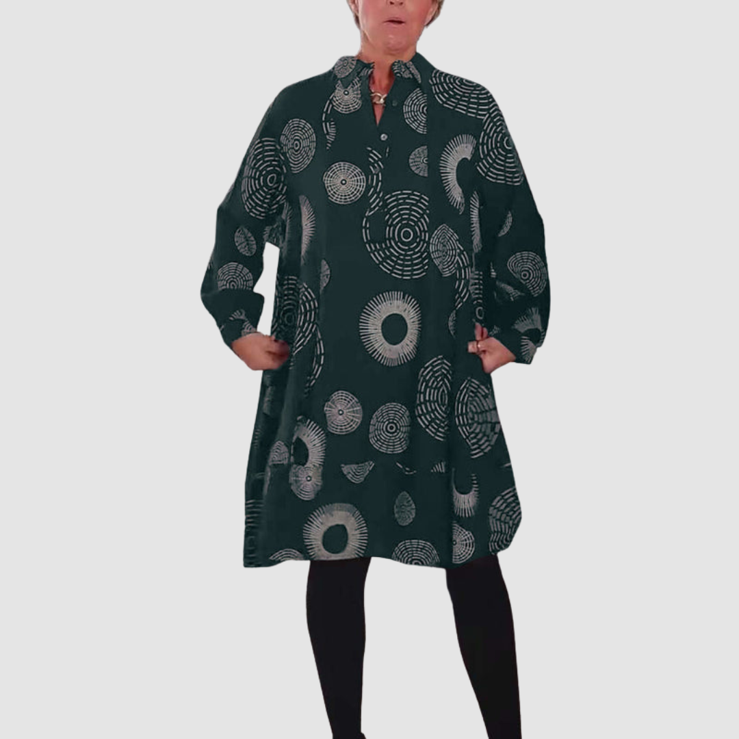 Haydie™ Casual Lapel Dress with Geometric Print Grayson & Porter