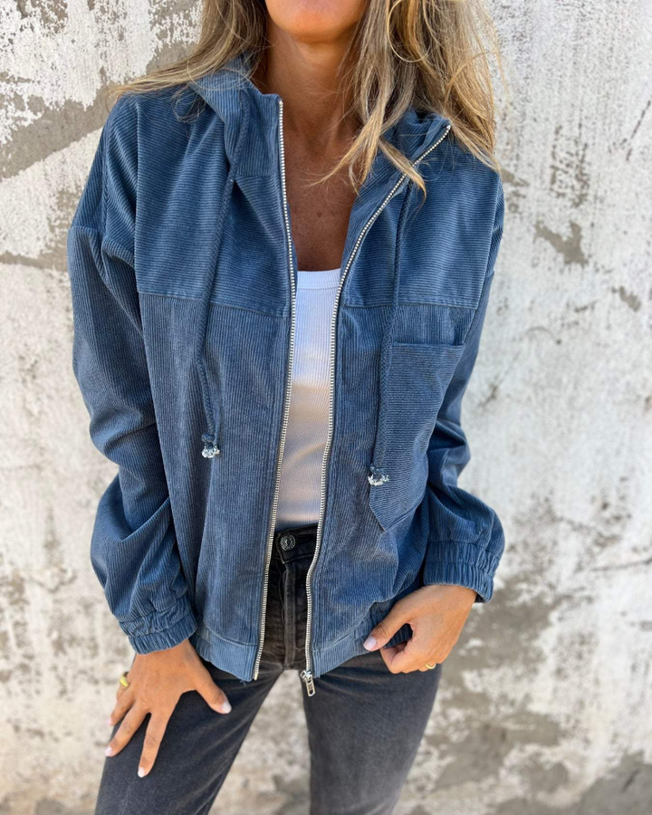 Ella | Corduroy Kapuzenjacke mit Reißverschluss Sierra-Mode