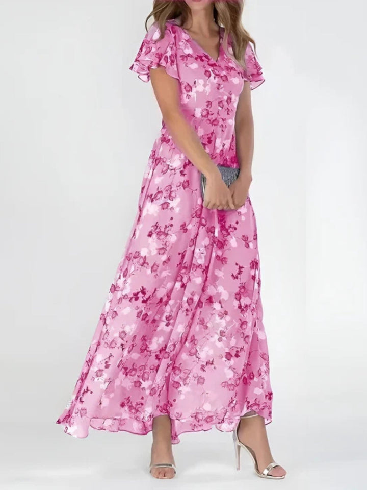 Alyssa™ | Flutter Sleeve Floral Maxi Dress Clara & Grey Hudson Valley