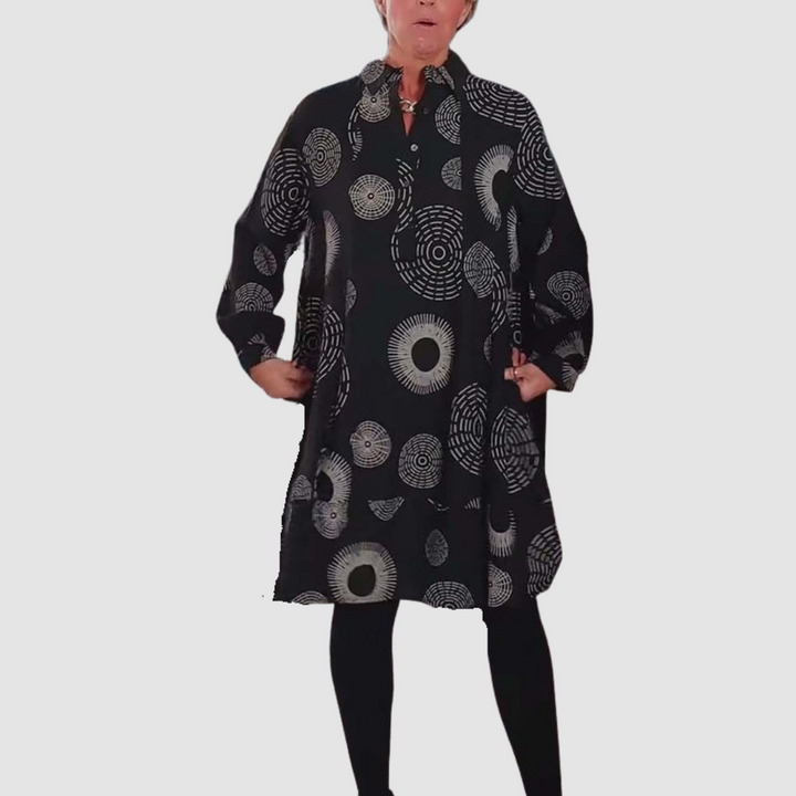 Haydie™ Casual Lapel Dress with Geometric Print Grayson & Porter