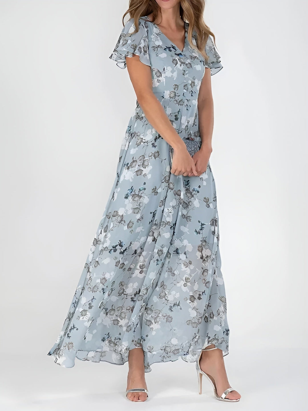 Alyssa™ | Flutter Sleeve Floral Maxi Dress Clara & Grey Hudson Valley