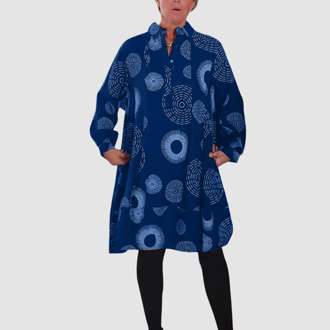 Haydie™ Casual Lapel Dress with Geometric Print Grayson & Porter