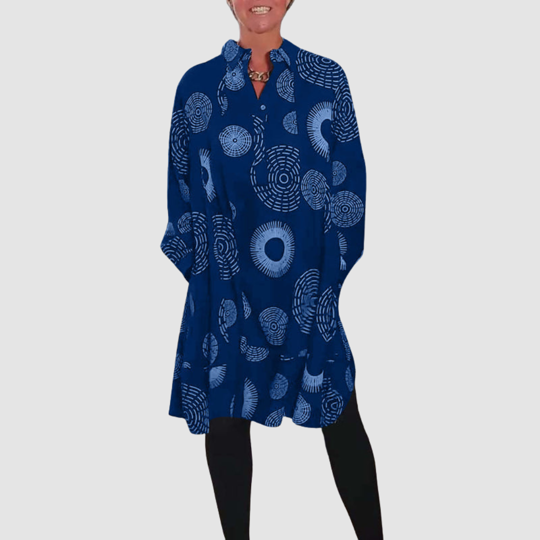 Haydie™ Casual Lapel Dress with Geometric Print Grayson & Porter