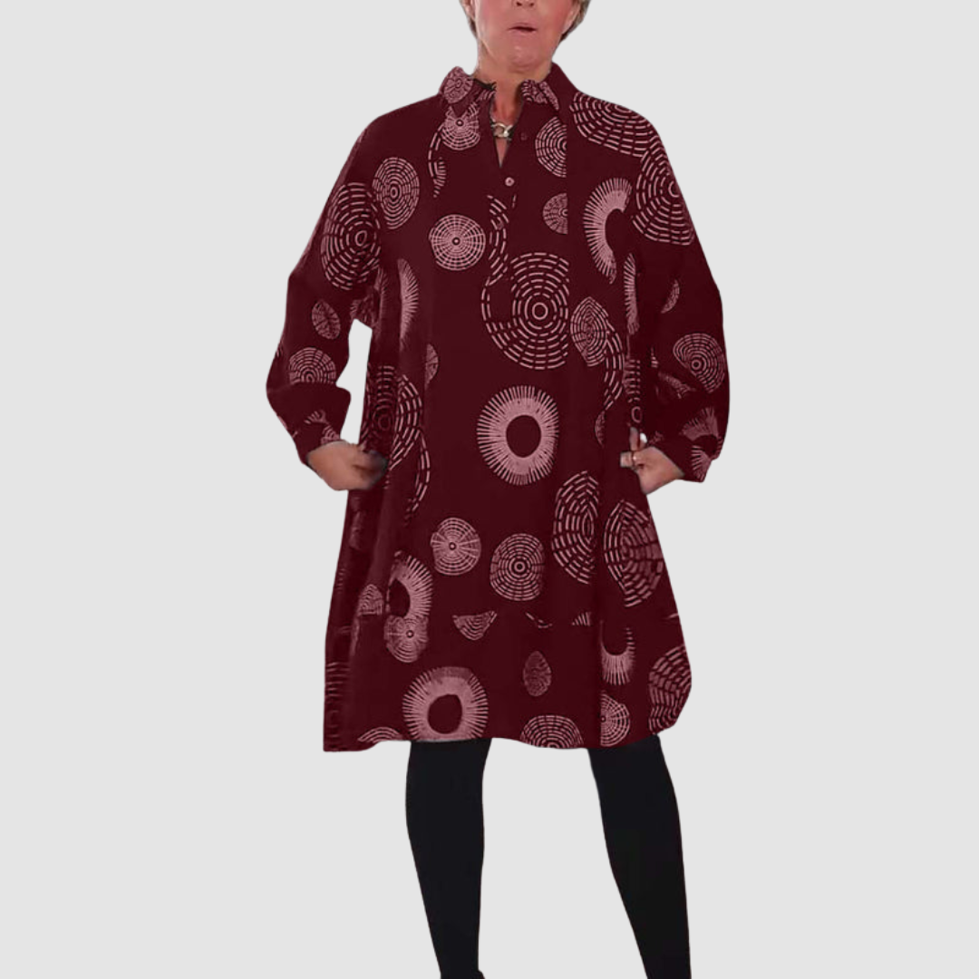 Haydie™ Casual Lapel Dress with Geometric Print Grayson & Porter