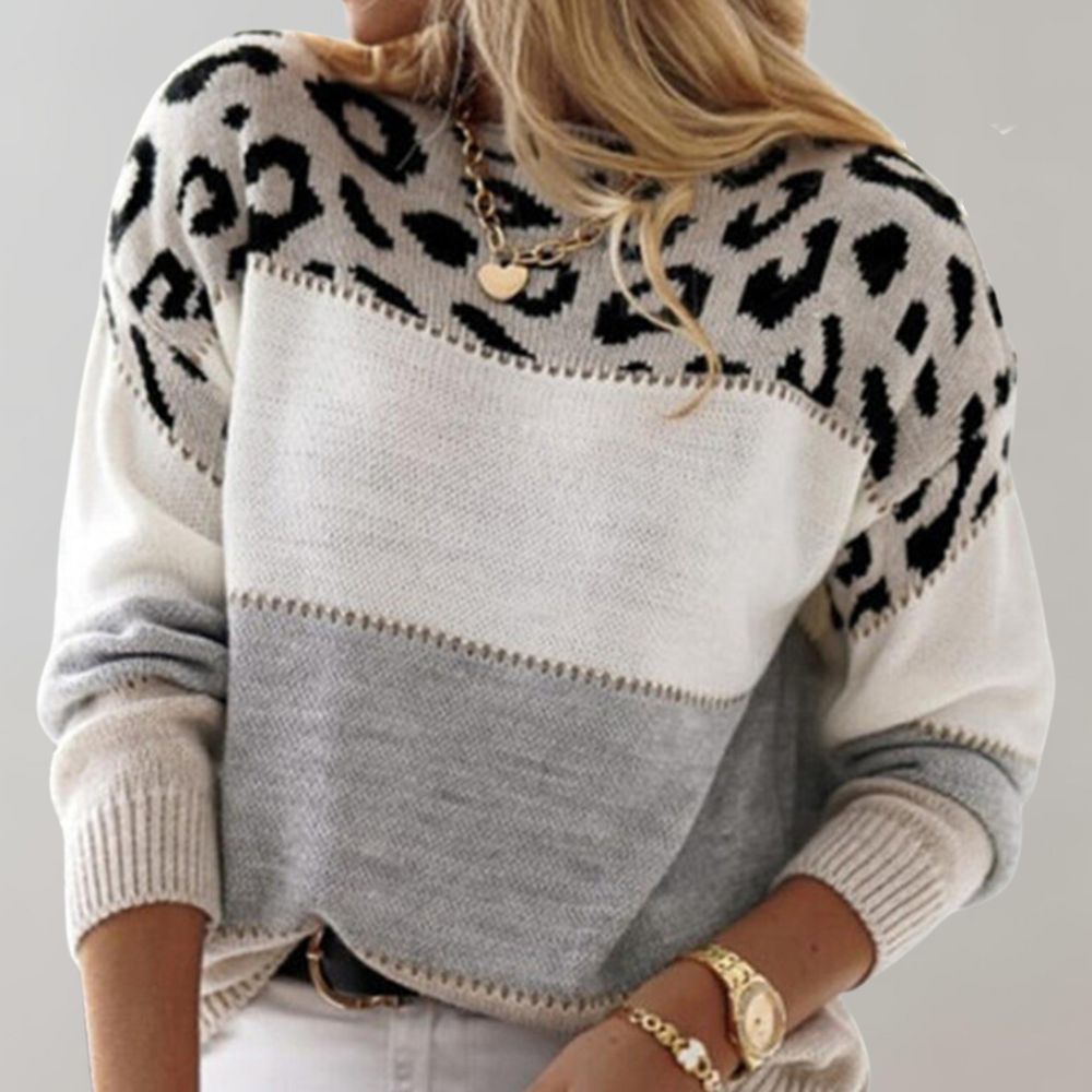 Pascaline | Leopard Print Casual Sweater Mabel & Daisy