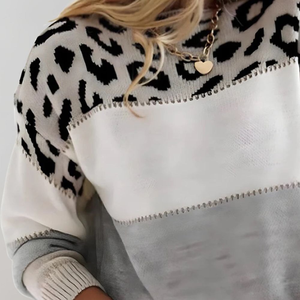 Pascaline | Leopard Print Casual Sweater Mabel & Daisy