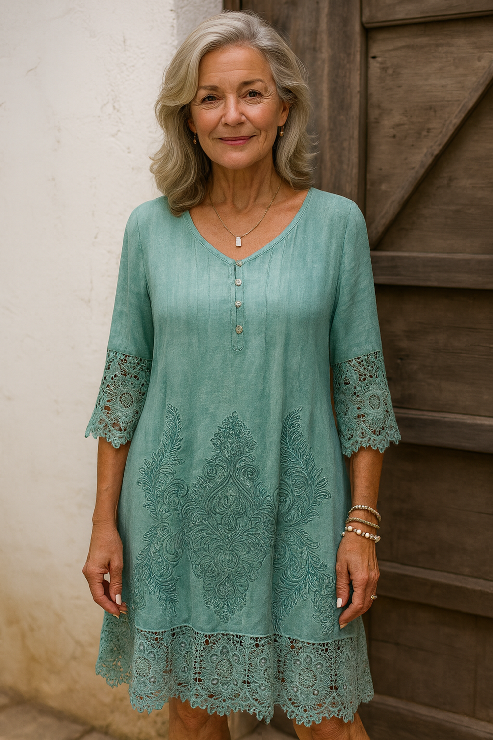 Alvinea™ | Lace-Trim A-Line Dress Clara & Grey Hudson Valley