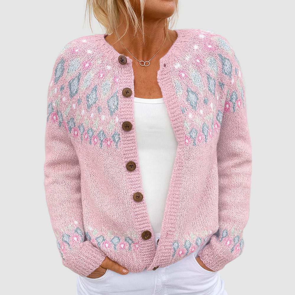 Amelia™ – COZY KNIT CARDIGAN WITH TIMELESS PATTERN Elva Stockholm