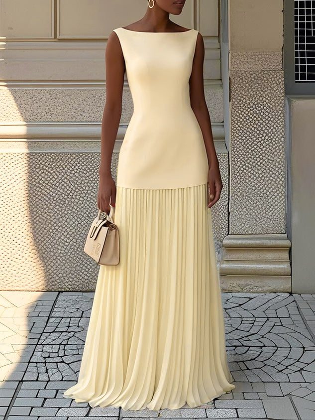 Selma | Pleated Maxi Dress .
