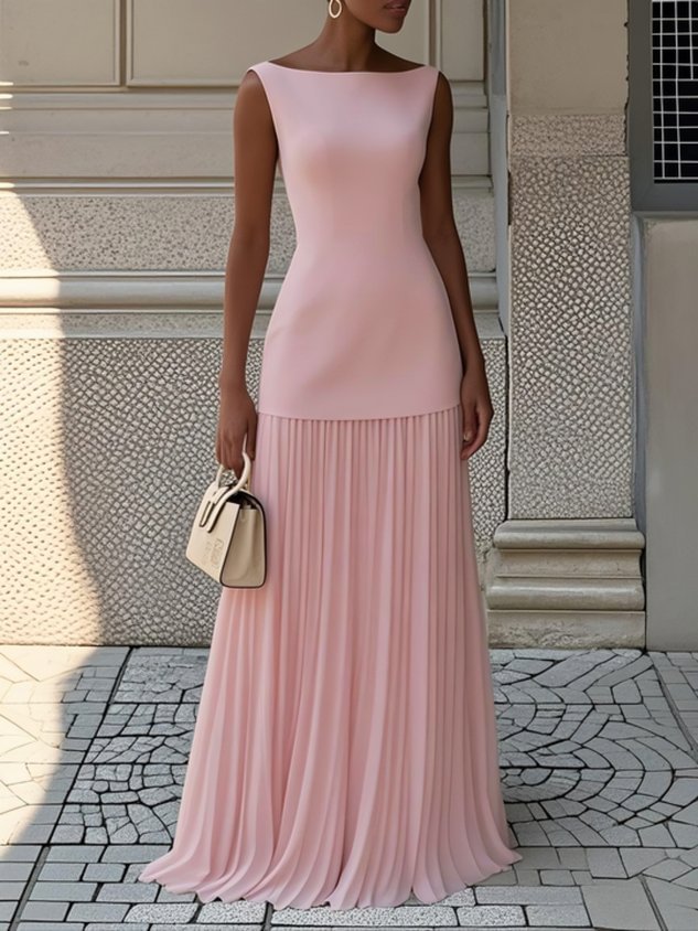 Selma | Pleated Maxi Dress .