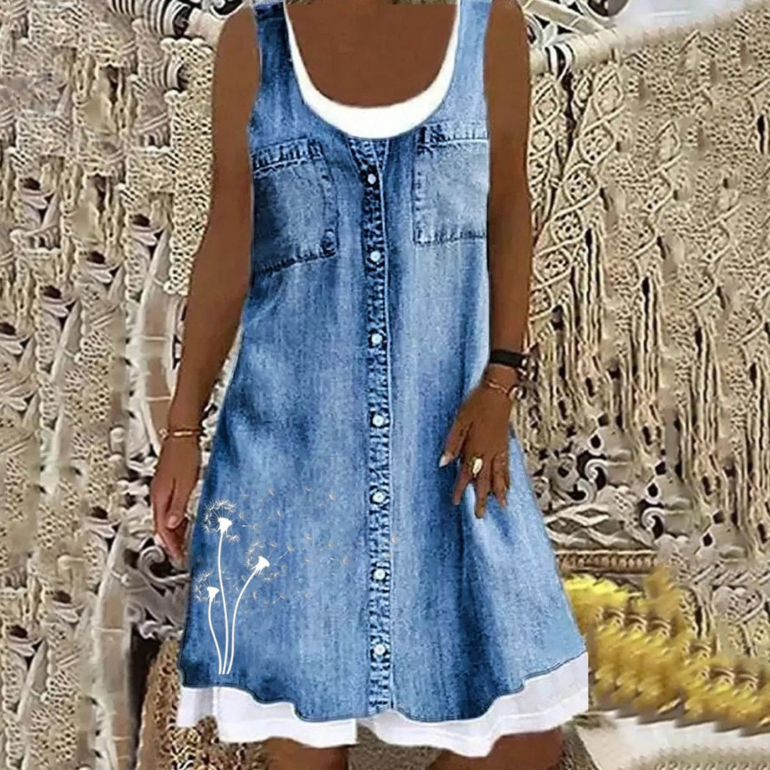 Viola - Mjuk och Elegant Denimklänning Anna & Maja