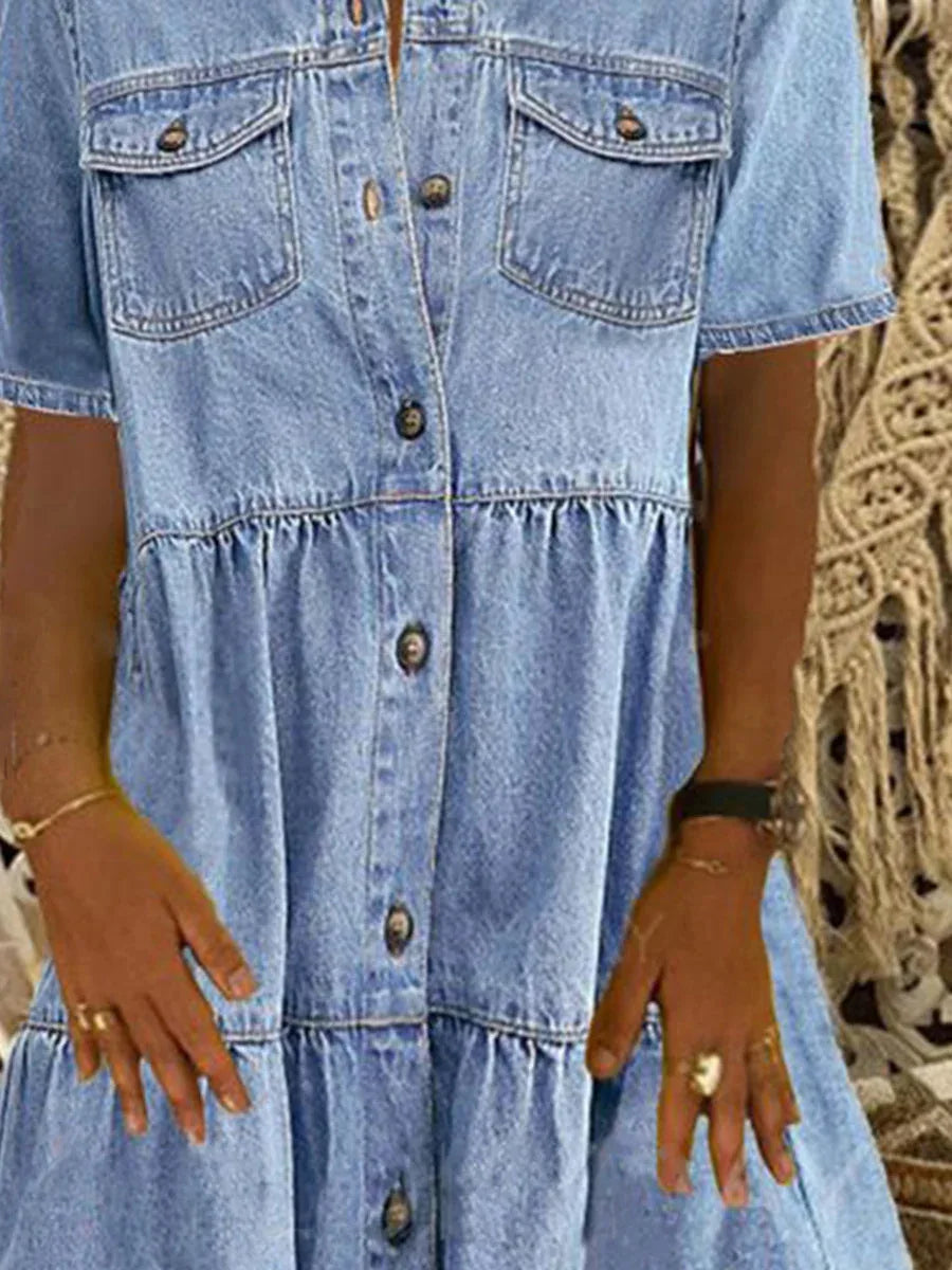 Amelia - Boho Denimklänning Anna & Maja