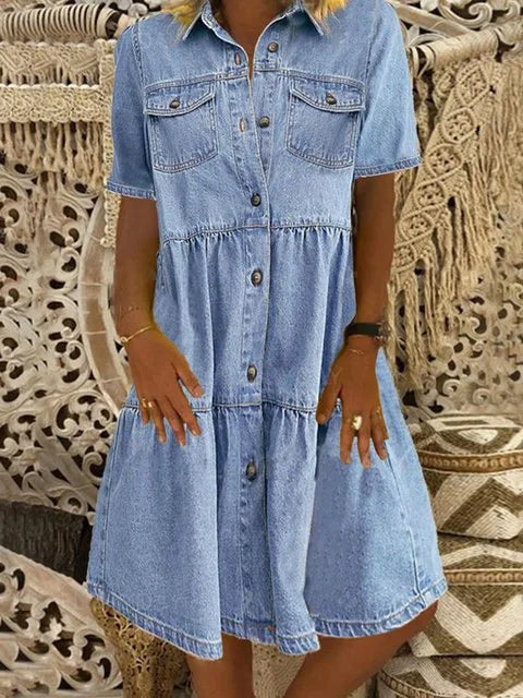 Amelia - Boho Denimklänning Anna & Maja