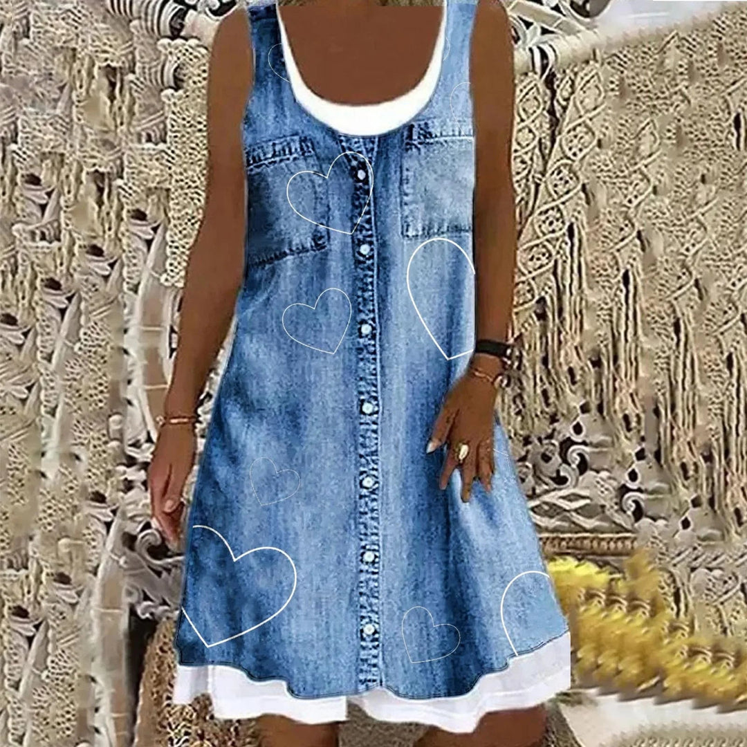 Viola - Mjuk och Elegant Denimklänning Anna & Maja