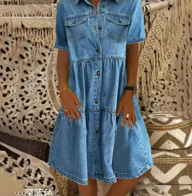 Amelia - Boho Denimklänning Anna & Maja