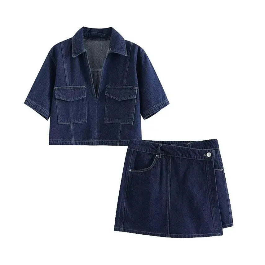 Emelie - Denimset med V-ringning Anna & Maja