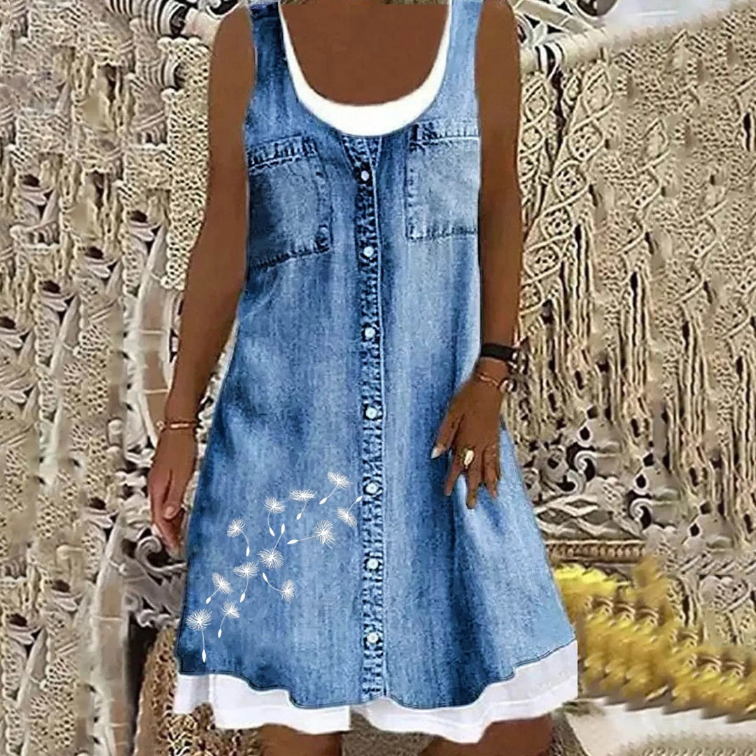 Viola - Mjuk och Elegant Denimklänning Anna & Maja