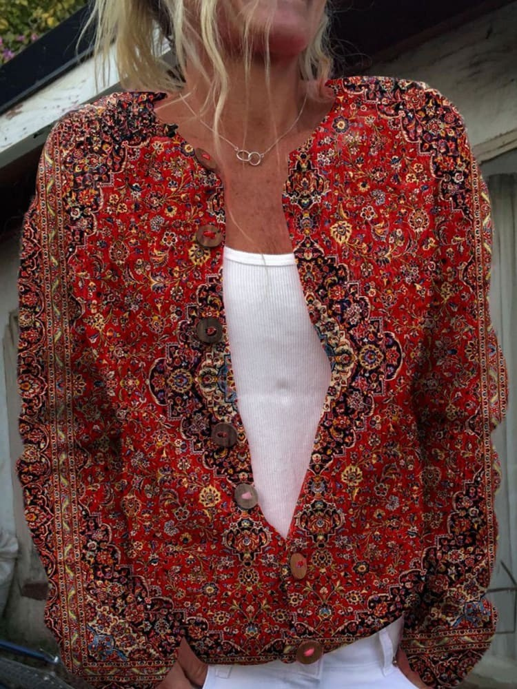 Vintage Art Casual Cozy Long Sleeve Sweater My Store