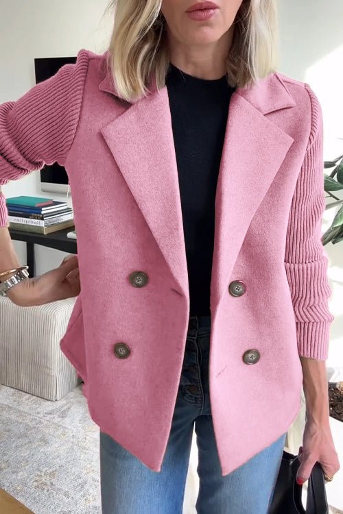gabby - Elegant Knit-Sleeve Blazer Ruby & Cole
