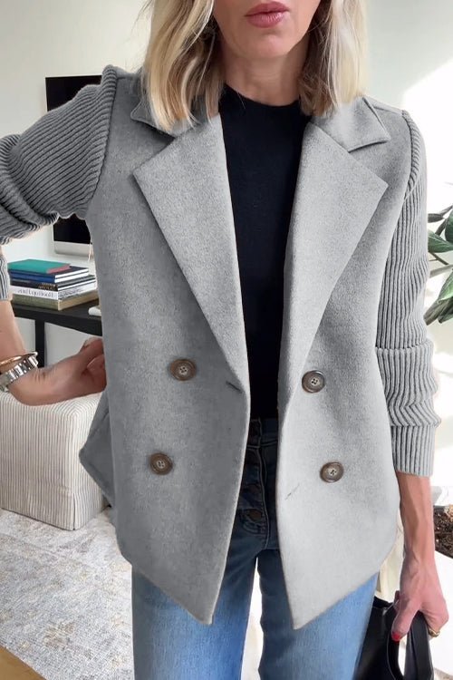 gabby - Elegant Knit-Sleeve Blazer Ruby & Cole