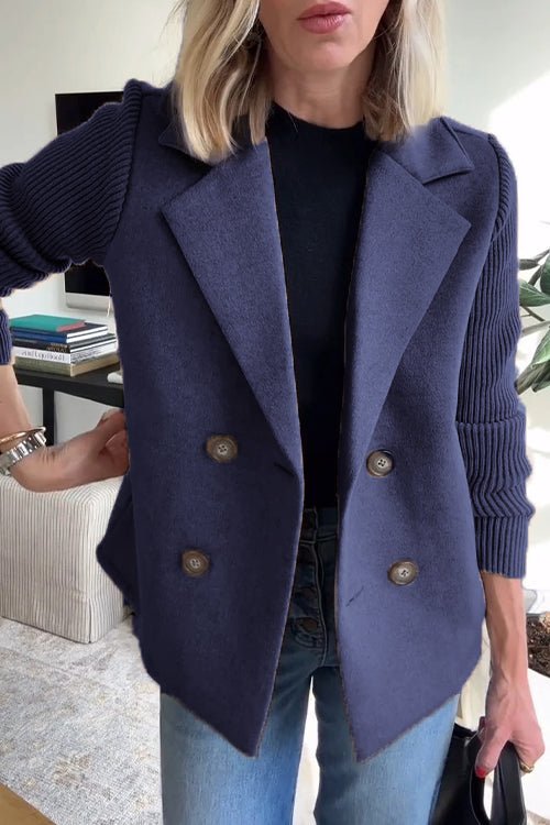 gabby - Elegant Knit-Sleeve Blazer Ruby & Cole