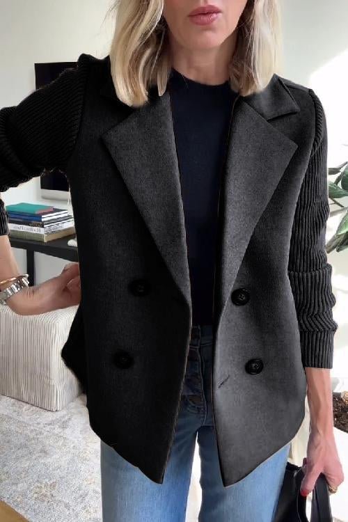 gabby - Elegant Knit-Sleeve Blazer Ruby & Cole