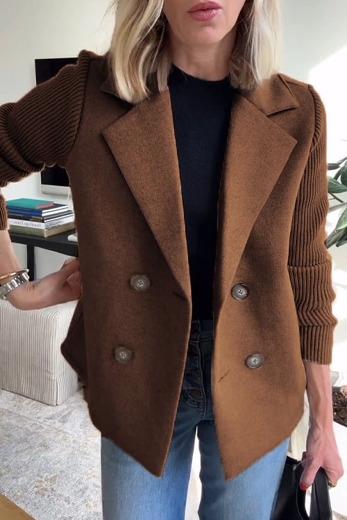 gabby - Elegant Knit-Sleeve Blazer Ruby & Cole