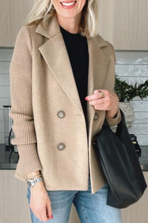 gabby - Elegant Knit-Sleeve Blazer Ruby & Cole
