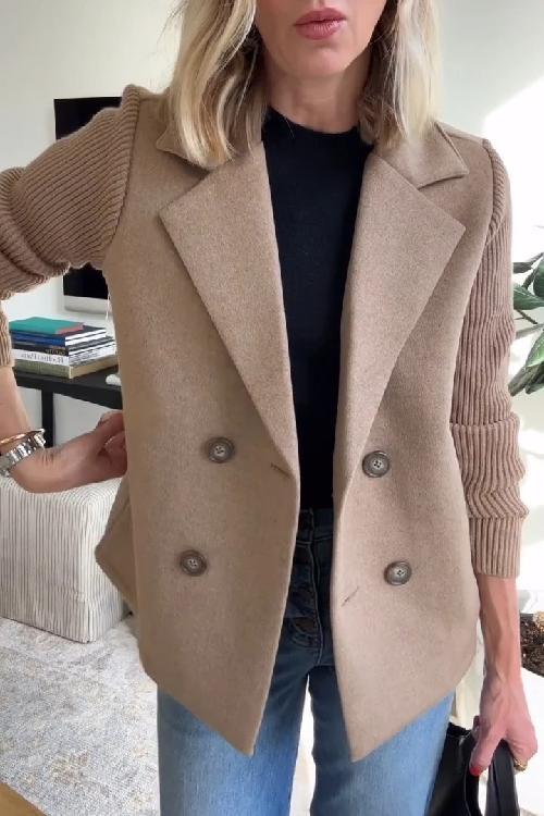 gabby - Elegant Knit-Sleeve Blazer Ruby & Cole