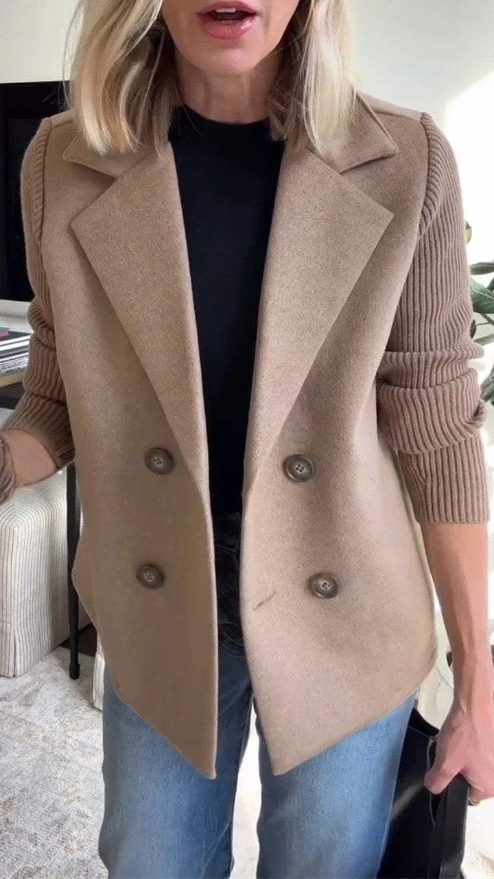 gabby - Elegant Knit-Sleeve Blazer Ruby & Cole