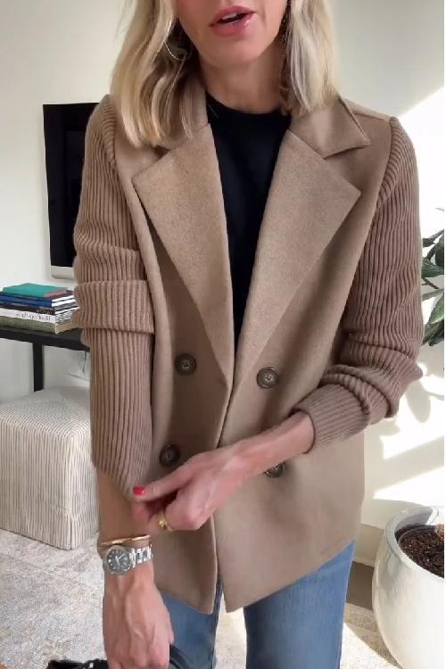 gabby - Elegant Knit-Sleeve Blazer Ruby & Cole