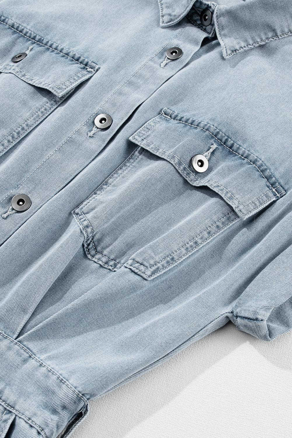 Isabelle - Denimklänning med eleganta, korta fladdermusärmar Anna & Maja
