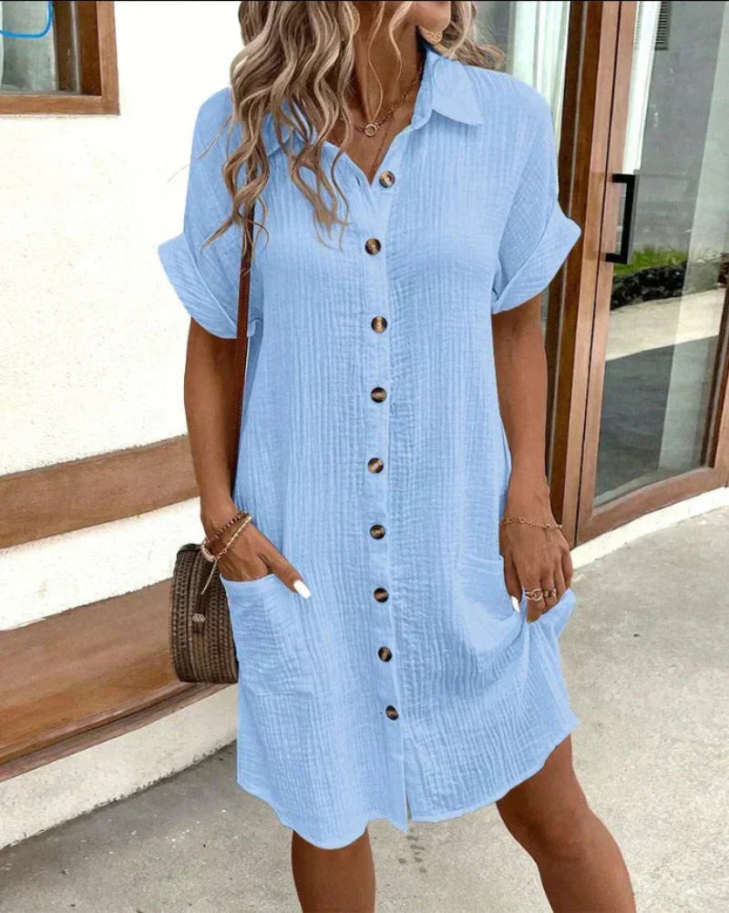 Helena™ | Women’s Cotton Shirt Dress femmedunord.com