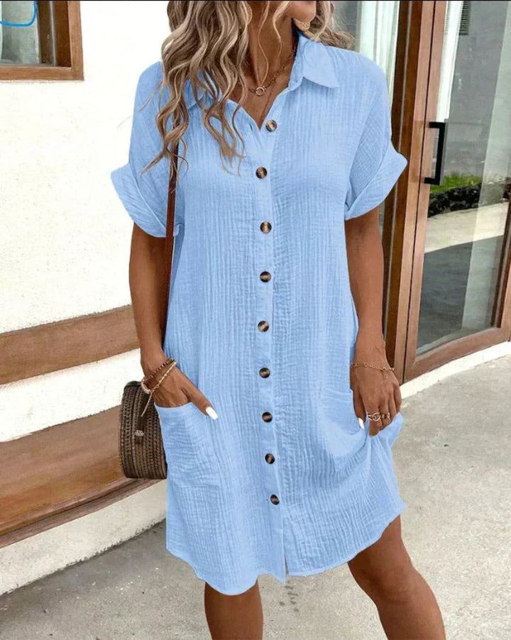 Helena™ | Women’s Cotton Shirt Dress femmedunord.com