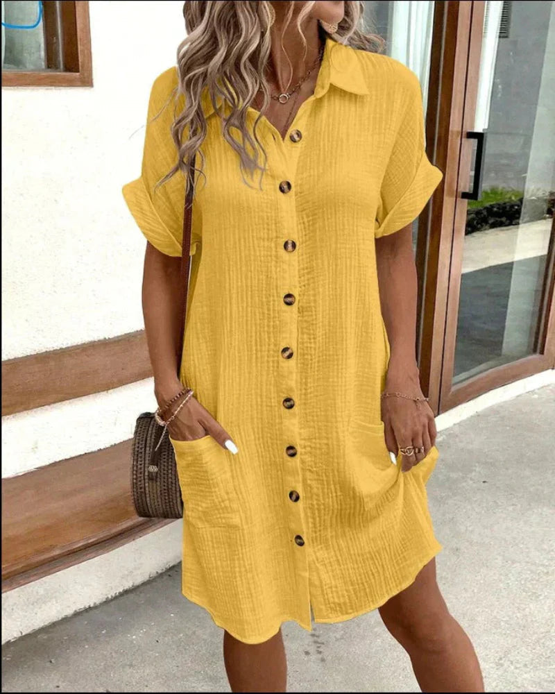 Helena™ | Women’s Cotton Shirt Dress femmedunord.com