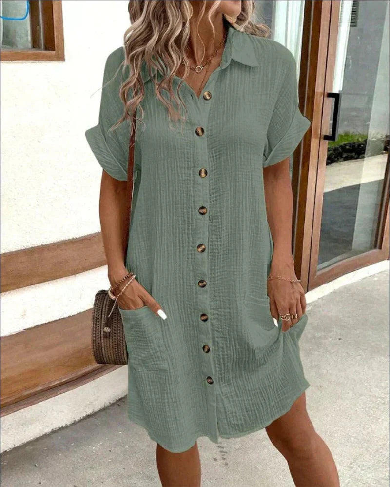 Helena™ | Women’s Cotton Shirt Dress femmedunord.com