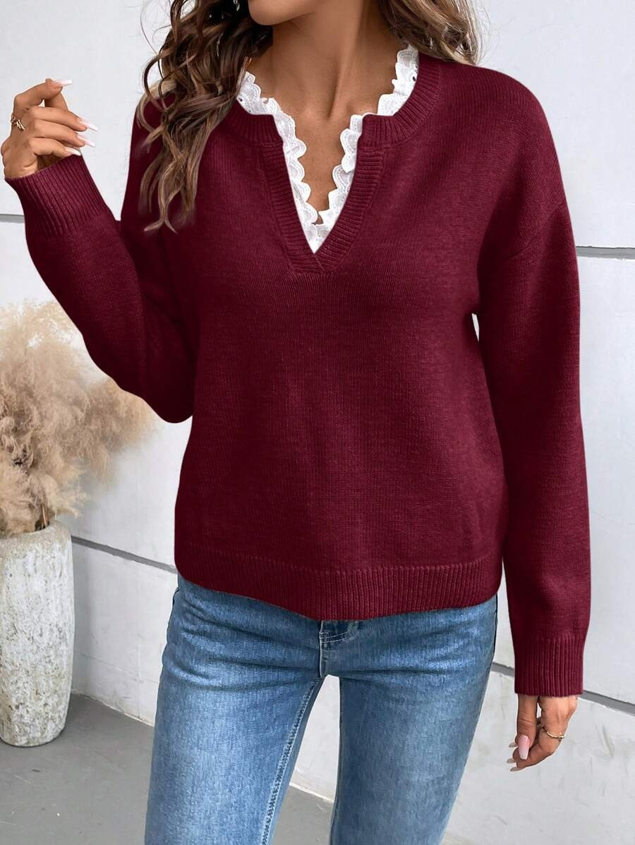 Christina™ | Elegant V-Neck Jumper .