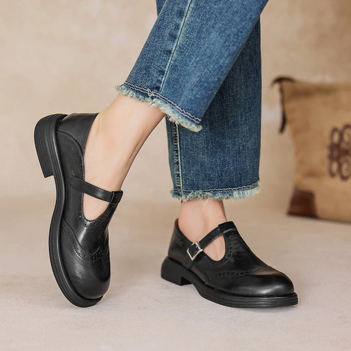 Elva™ | Eleganta Mary Janes i Läder Elva Stockholm