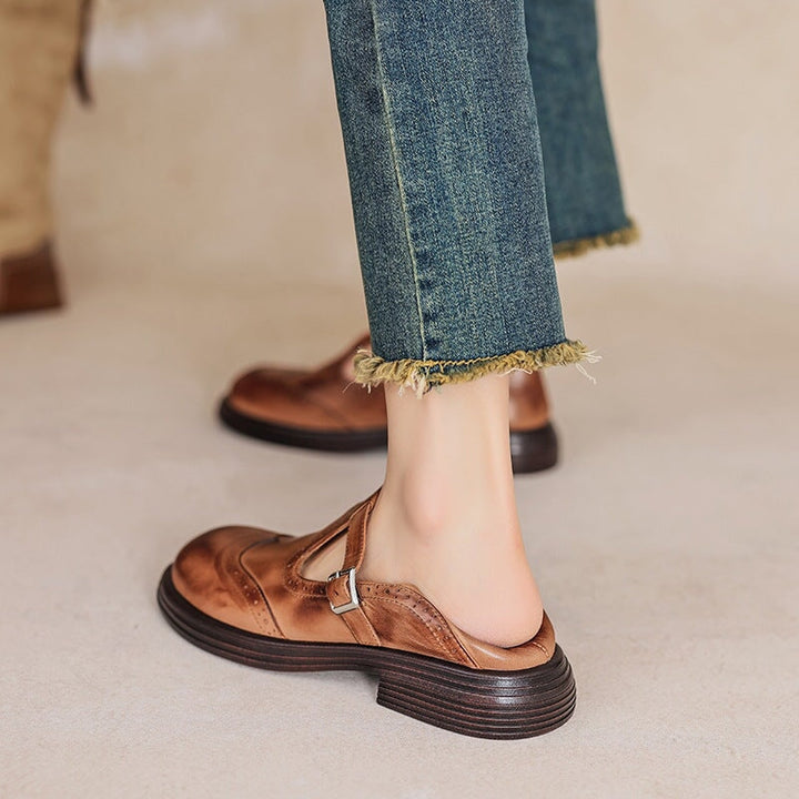 Elva™ | Eleganta Mary Janes i Läder Elva Stockholm