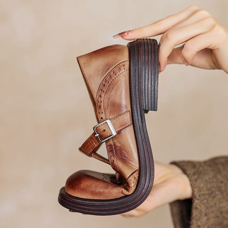 Elva™ | Eleganta Mary Janes i Läder Elva Stockholm