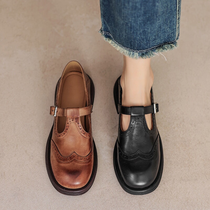 Elva™ | Eleganta Mary Janes i Läder Elva Stockholm