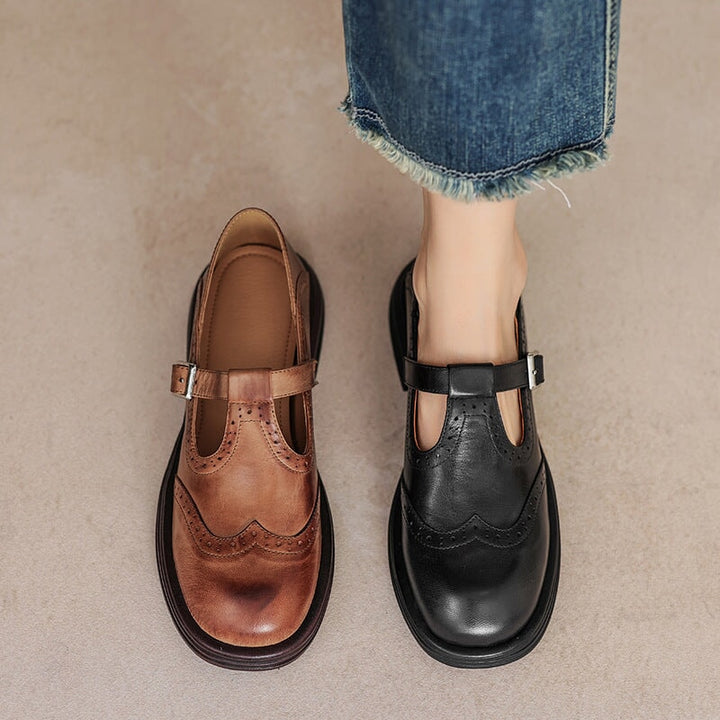 Elva™ | Eleganta Mary Janes i Läder Elva Stockholm