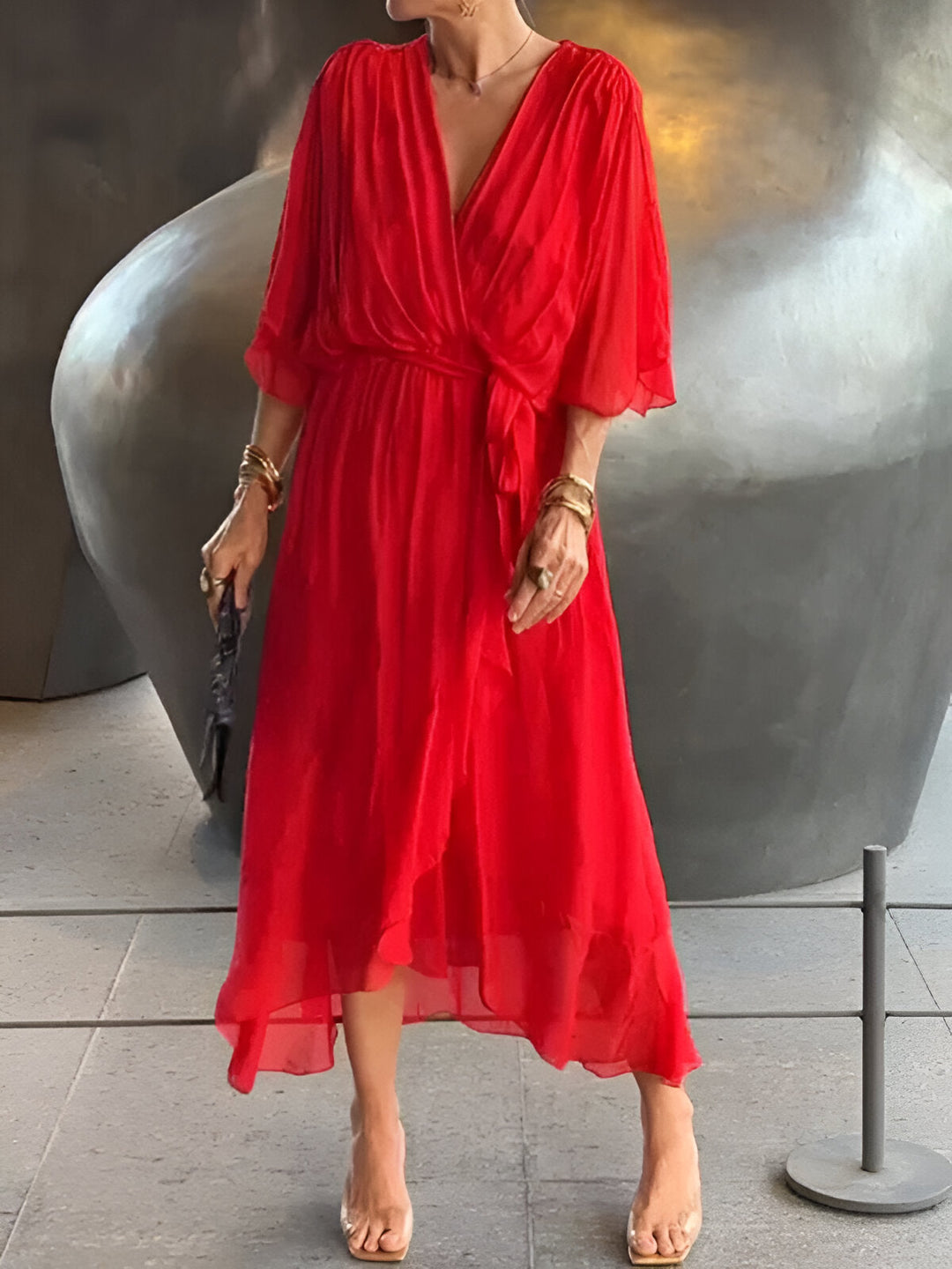 Elise | Grace Tie-Waist Midi Dress Clara & Grey Hudson Valley