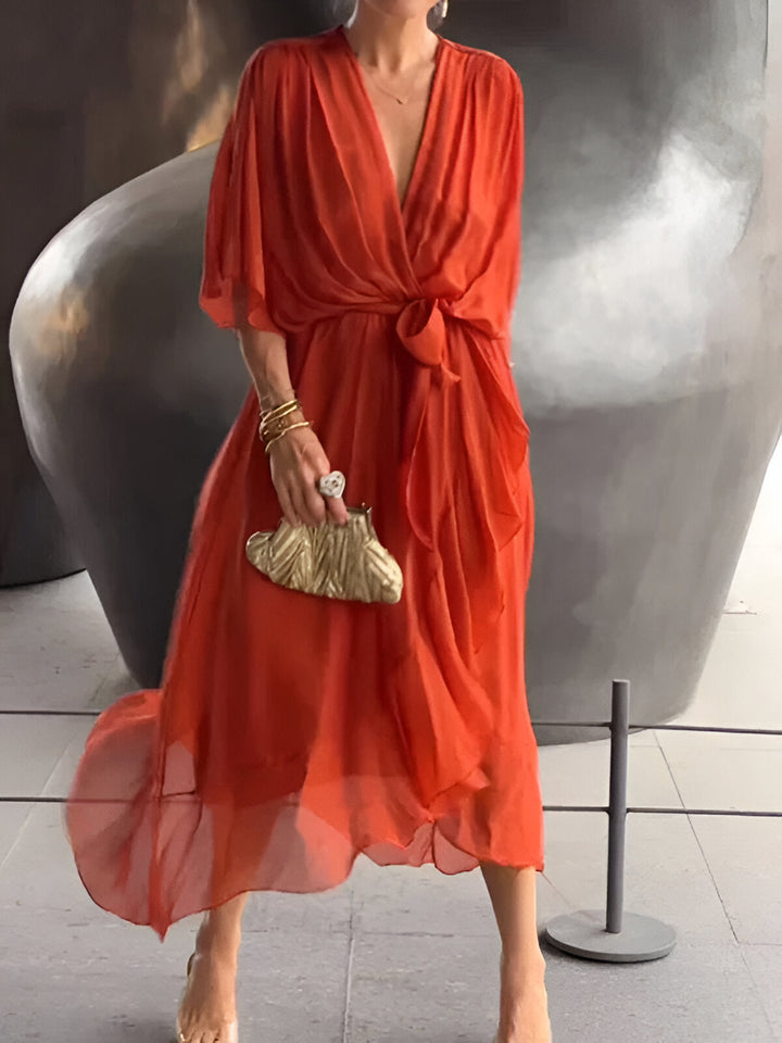 Elise | Grace Tie-Waist Midi Dress Clara & Grey Hudson Valley