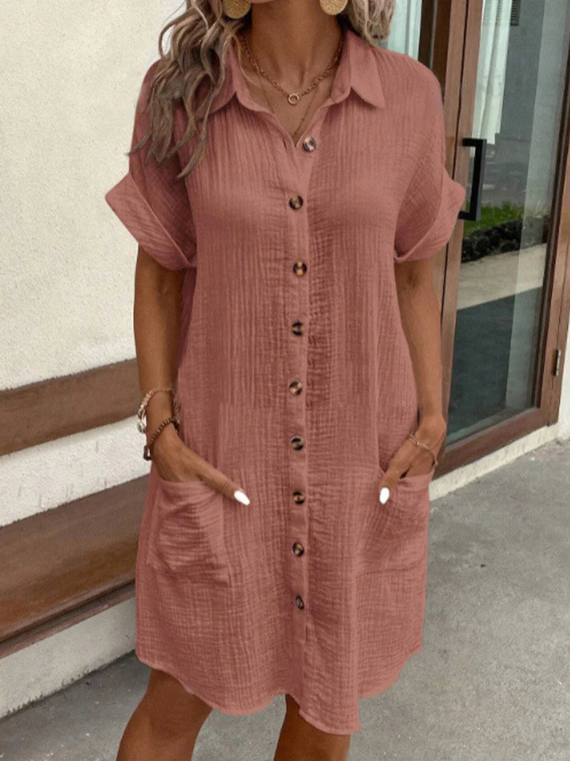Helena™ | Women’s Cotton Shirt Dress femmedunord.com