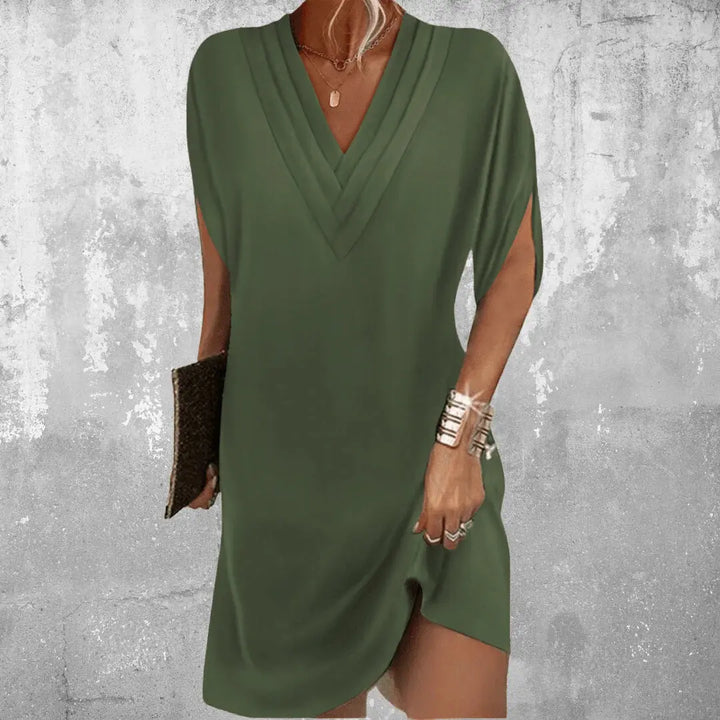 Sienna Satin | V-Neck Dress femmedunord.com