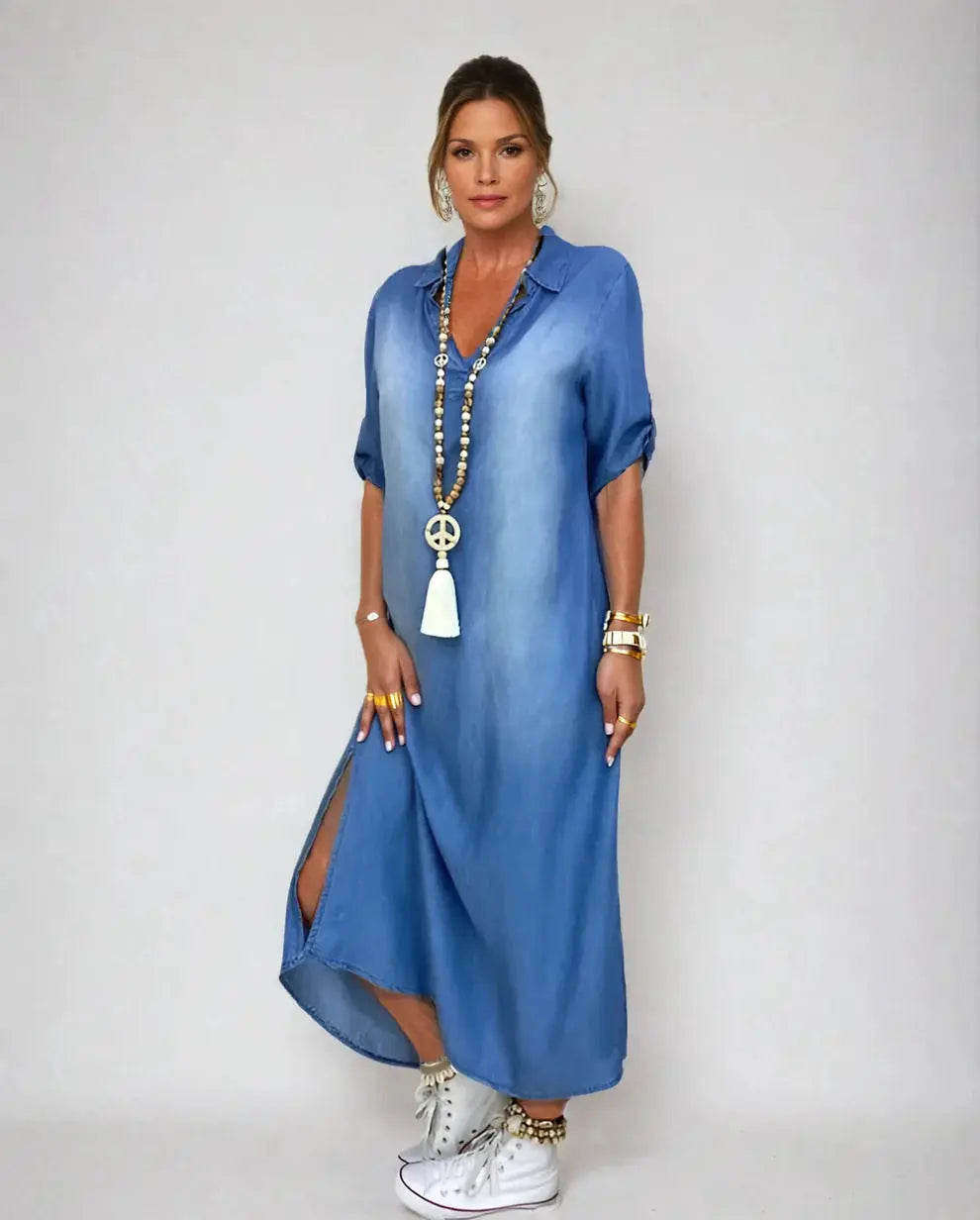 Aria Jean™ | denim midi dress femmedunord.com