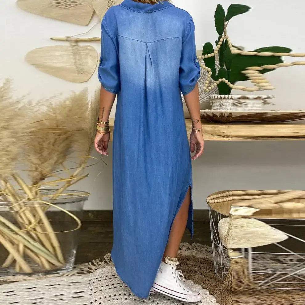 Aria Jean™ | denim midi dress femmedunord.com