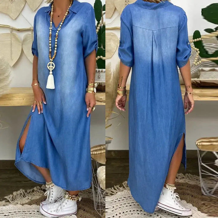Aria Jean™ | denim midi dress femmedunord.com